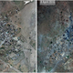 Satellite imagery shows burnt areas of Nuoguey after an attack by government forces.